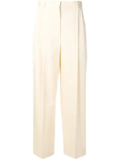 The Row Nica Wide-leg Stretch-wool Trousers In Neutrals