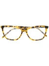 Saint Laurent Square Frame Glasses In Brown