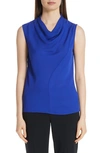 ST JOHN SILK GEORGETTE COWL NECK BLOUSE,K91UW21