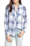 Rails Hunter Plaid Blouse In Pacific Sky White