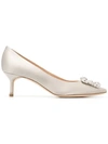 MANOLO BLAHNIK HANGISI 50 JEWEL BUCKLED PUMPS