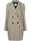 SEMICOUTURE CHECKED DOUBLE BREASTED COAT