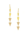 LANA JEWELRY Flawless 14K Yellow Gold & Diamond Electric Spike Drop Earrings,0400096030822