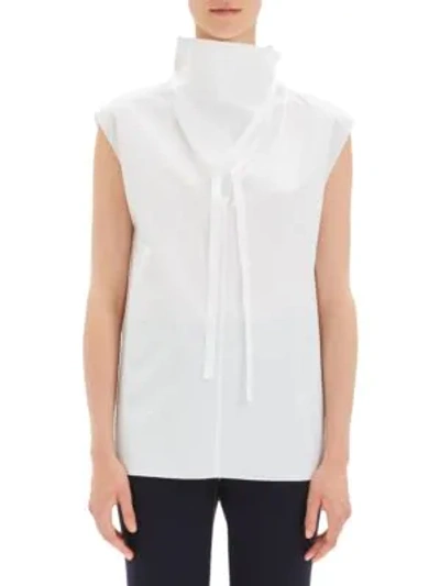 Theory Funnel Neck Tie Top In White