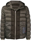 Ten C Hooded Padded Jacket In Green