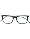 Saint Laurent Eyewear Square Frame Glasses - Black In Black