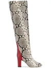 GIA COUTURE PYTHON PRINT KNEE HIGH BOOTS