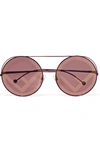 FENDI ROUND-FRAME METAL SUNGLASSES