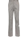 THOM BROWNE THOM BROWNE LOGO PATCH TAILORED TROUSERS - GREY