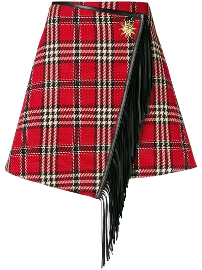 Fausto Puglisi Checked Mini Skirt - Red