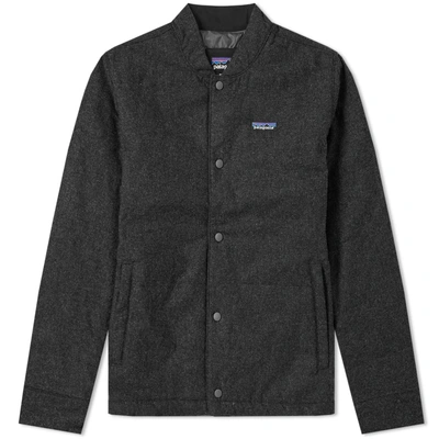 Patagonia Recycled Wool Bomber Jacket In Grey