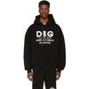 DOLCE & GABBANA DOLCE AND GABBANA BLACK KINGS ANGELS HOODIE