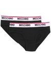 Moschino Logo Waistband Briefs In Black
