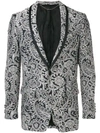 Billionaire Jacquard Button Blazer - Black In Black