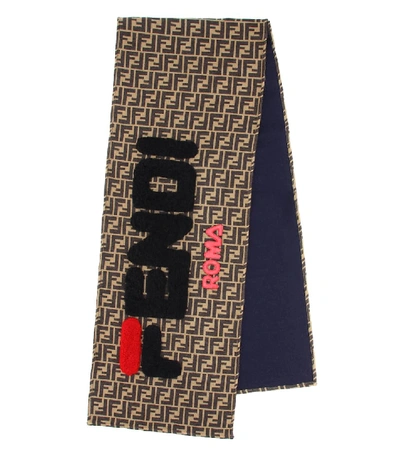 Fendi Mania Wool And Silk Scarf In Multicoloured