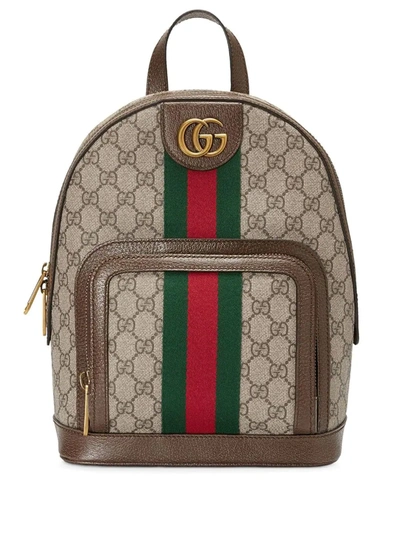 Gucci Ophidia Gg Small Backpack In Brown