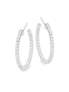KWIAT 18K White Gold & Diamond Hoop Earrings,0400098815811