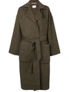 Nanushka Houndstooth Single Breasted Coat In Neutrals ,black