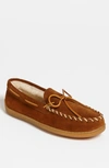 Minnetonka Suede Sole Moccasin In Brown Suede
