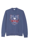 KENZO BLEACHED EMBROIDERED TIGER SWEATSHIRT,F855SW0014XM