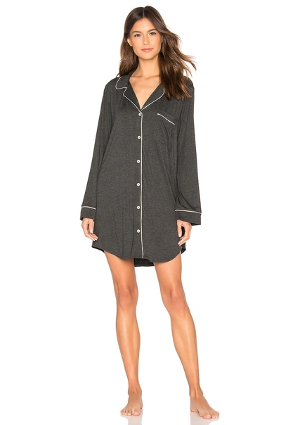 Eberjey Gisele Sleepshirt In Charcoal Heather/bellini