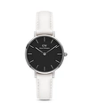 Daniel Wellington Classic Petite Leather Strap Watch, 28mm In Black/white