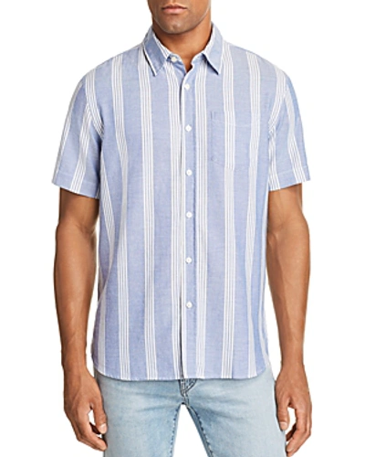 Jachs Ny Wide-stripe Regular Fit Button-down Shirt In Blue/white