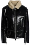 AINEA Faux shearling-trimmed vinyl jacket,3074457345619467225