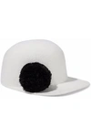 EUGENIA KIM EUGENIA KIM WOMAN BO POMPOM-EMBELLISHED WOOL-FELT BASEBALL CAP OFF-WHITE,3074457345619375721