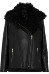 VEDA DENVER SHEARLING-LINED LEATHER BIKER JACKET,3074457345619628263