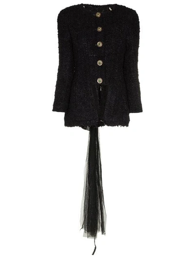 Tiger In The Rain Reworked Chanel Silk Tweed Jacket - Black