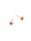ANZIE Pink Tourmaline and 14K Gold Stud Earrings,0400098848035