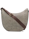 Borbonese Luna Shoulder Bag In Op Classico/marrone