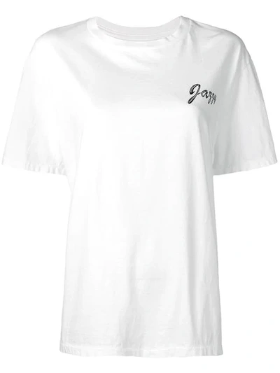Julien David Jazzy Print T-shirt In White