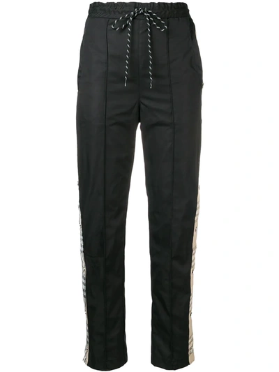 Andrea Crews Checked Band Track Trousers In Black