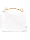 Marni Sculpture Shiny Leather Shoulder Bag, White