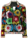 Ashish Floral Patch Jacket - Black In Black