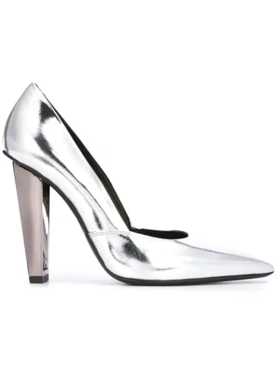 Poiret Metallic-heel Pumps In Silver
