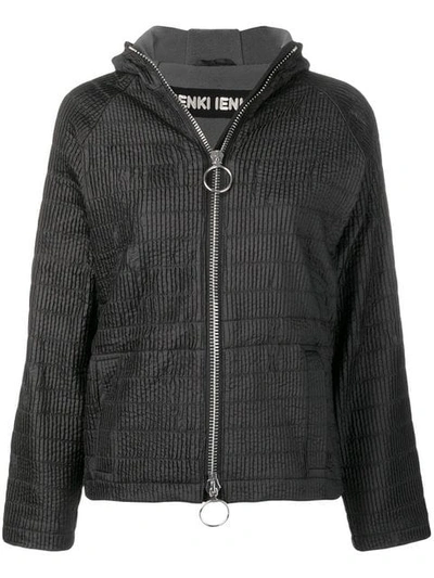 Ienki Ienki Zipped Hooded Track Jacket In Black