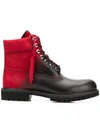 MARCELO BURLON COUNTY OF MILAN X TIMBERLAND COLOUR CONTRAST LACE-UP BOOTS