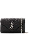 Saint Laurent Monogram Envelope Shoulder Bag In Black