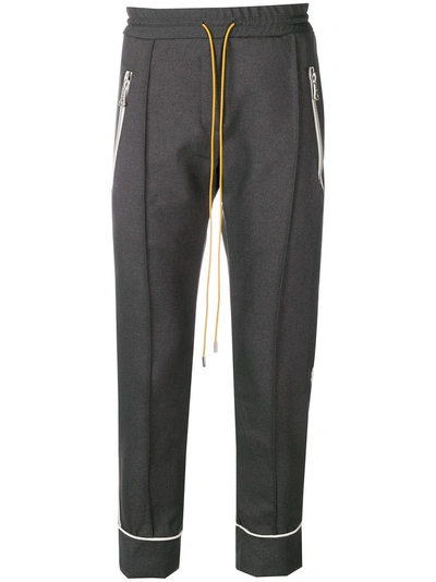 Rhude Pinstripe Cropped Trousers In Grey