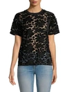 7 FOR ALL MANKIND Sheer Floral Lace T-Shirt