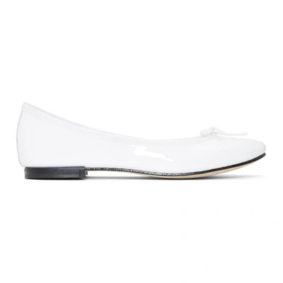 Repetto White Patent Cendrillon Ballerina Flats In 050 White