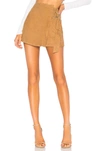 UNDERSTATED LEATHER Suede Mini Wrap Skirt,UNDR-WQ20