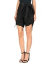 SAINT LAURENT SAINT LAURENT WOMAN SHORTS & BERMUDA SHORTS BLACK SIZE 6 COTTON, LINEN,13236949UO 2