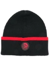 DIESEL DIESEL LOGO PATCH BEANIE - 黑色