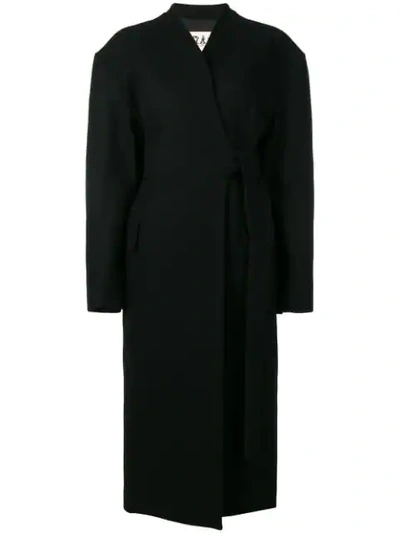 A.w.a.k.e. Longline Coat - 黑色 In Black