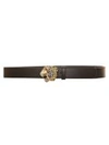 GUCCI LEATHER BELT WITH TIGER HEAD,10752880