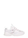 FILA RAY LOW WHITE SILVER LEATHER SNEAKERS,10751572